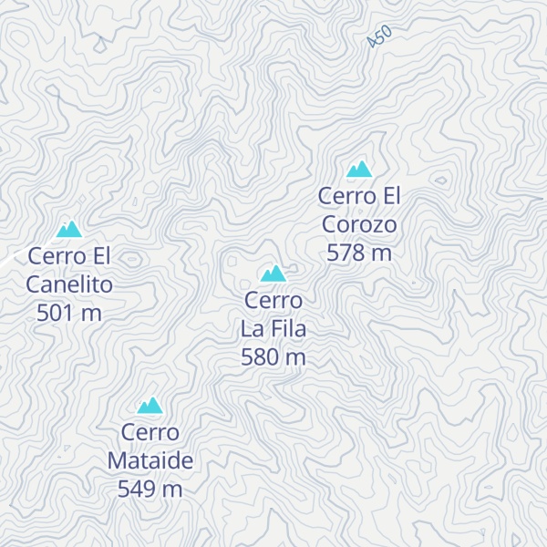 Map of Cerro La Fila