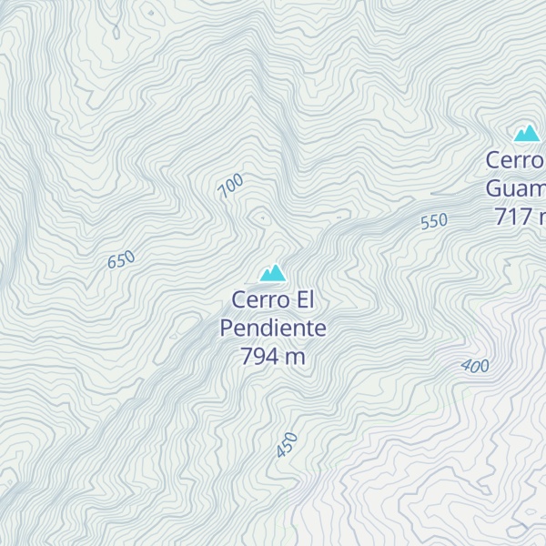 Map of Cerro El Pendiente