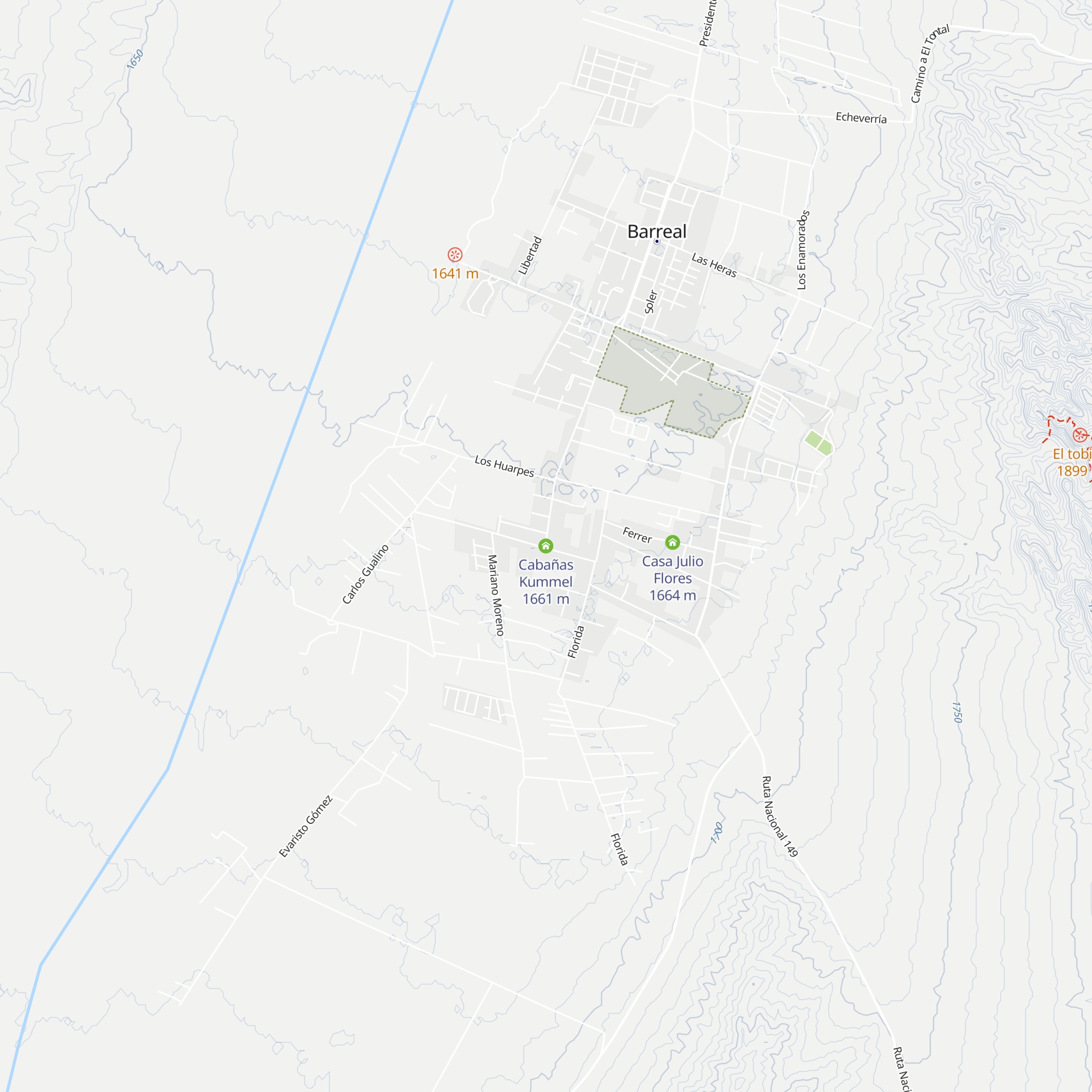 Cabañas Kummel map
