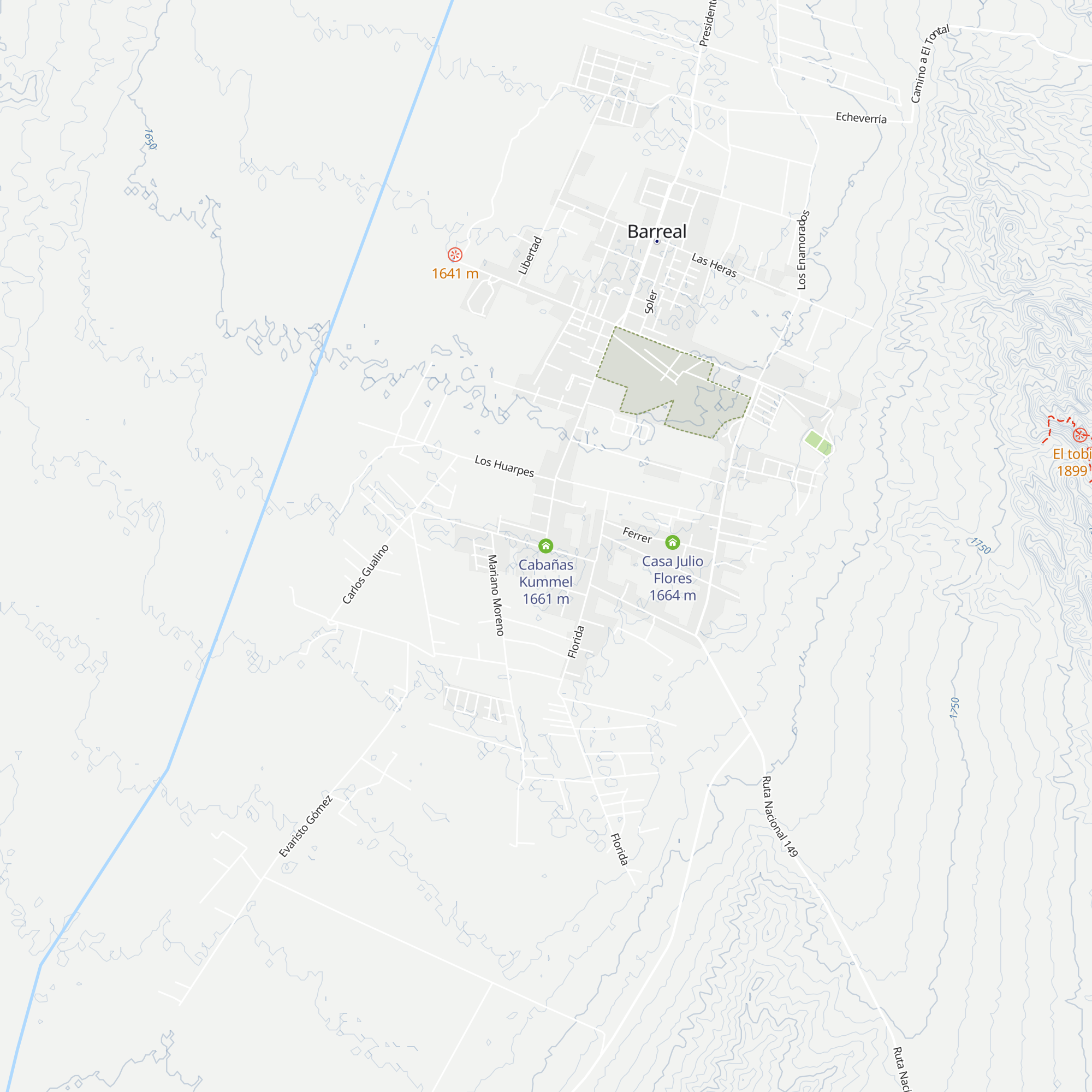 Cabañas Kummel map