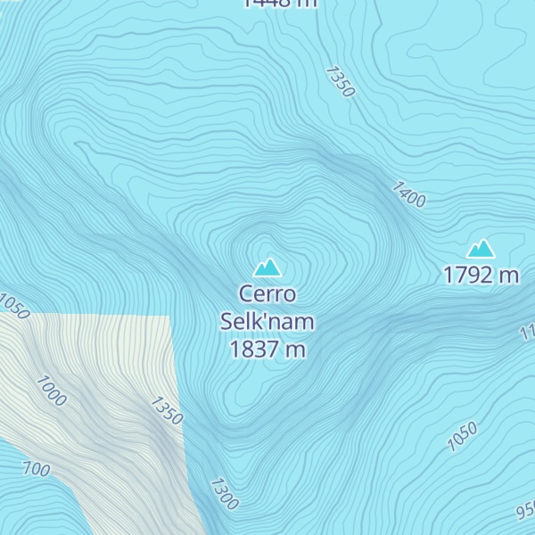 Map of Cerro Selk'nam