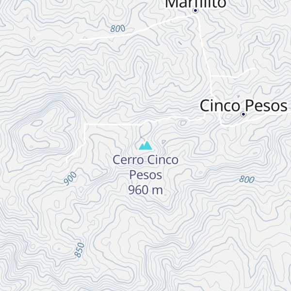 Map of Cerro Cinco Pesos