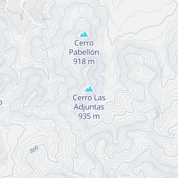 Map of Cerro Las Adjuntas