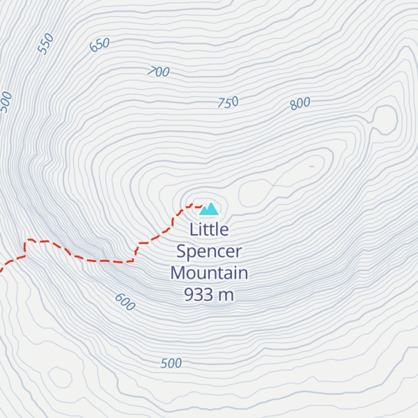 Map of Little Spencer Mountain