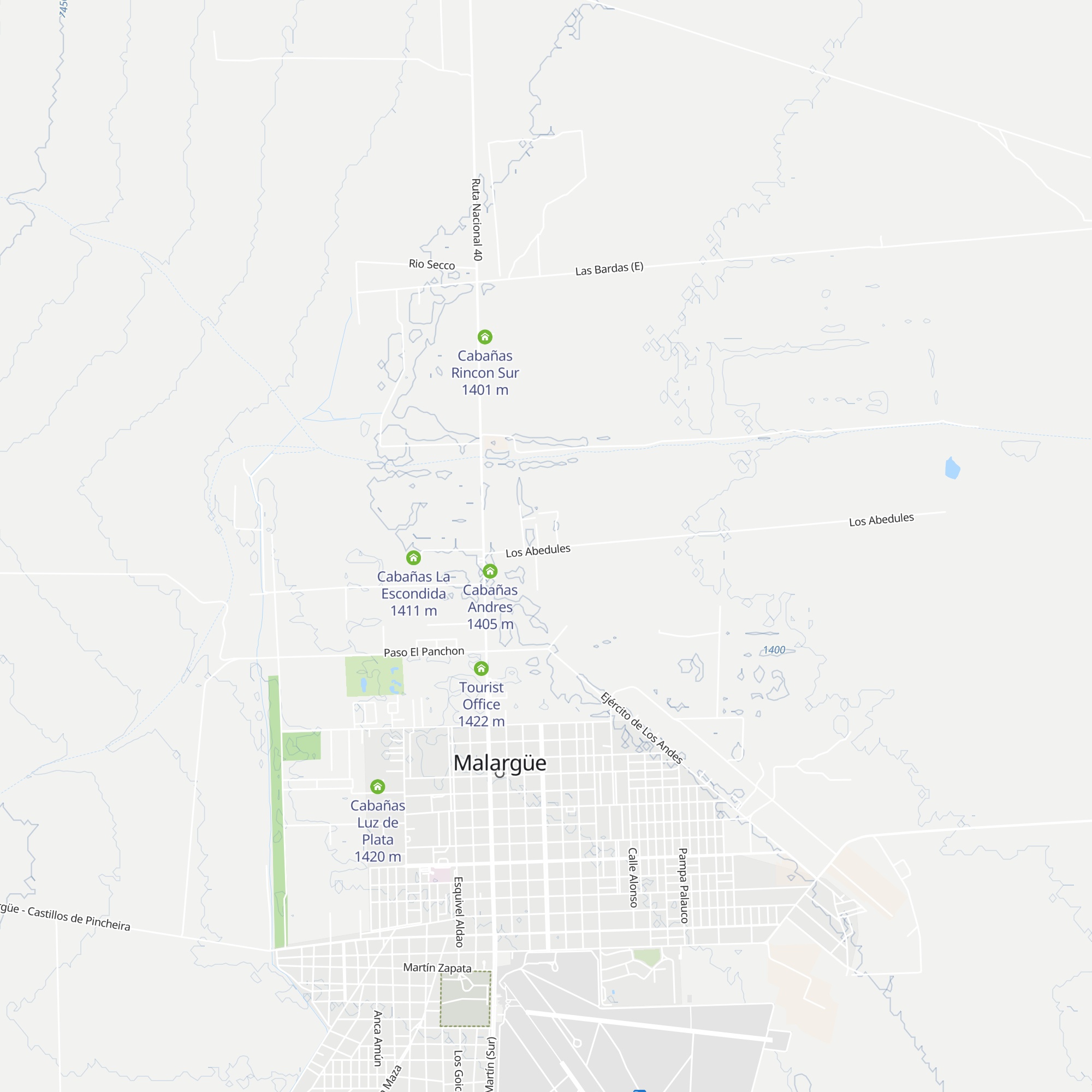 Cabañas Terrazas del Bosque map