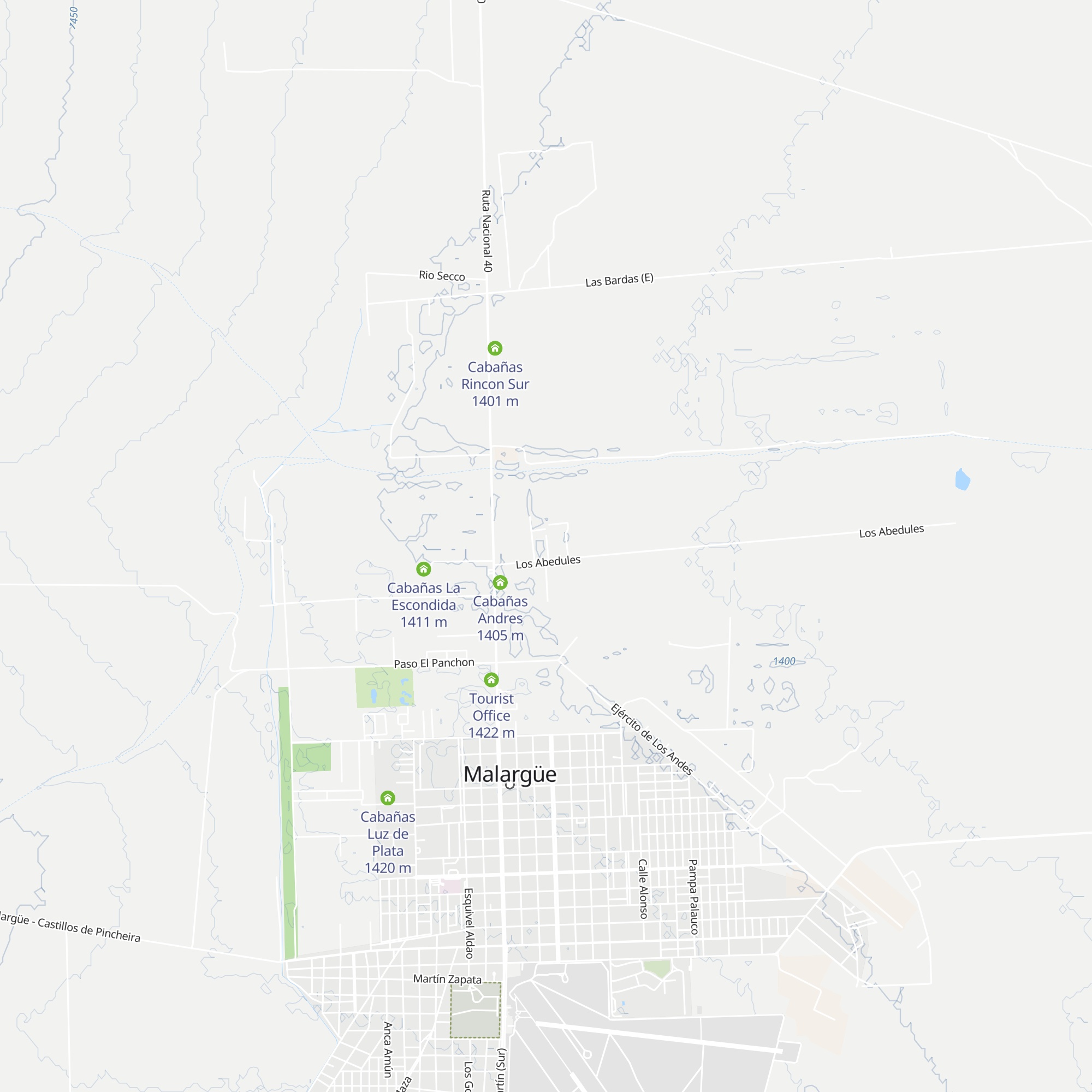 Cabañas Suangel map