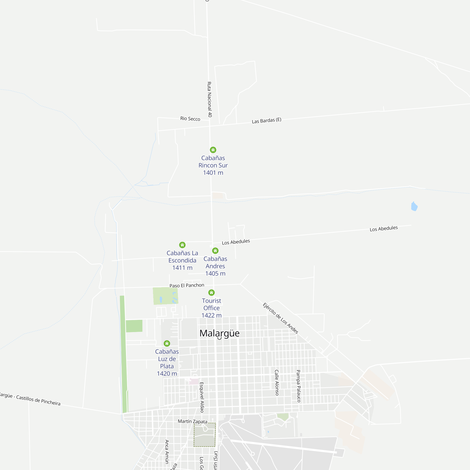Cabañas Suangel map