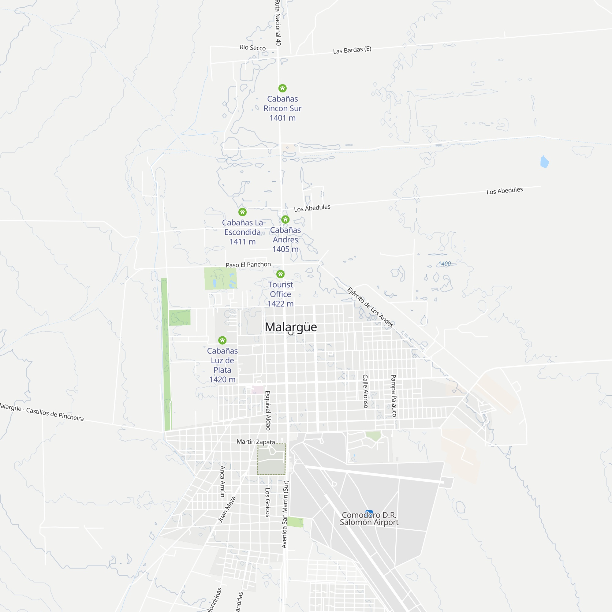 Cabañas Piedras Negras map
