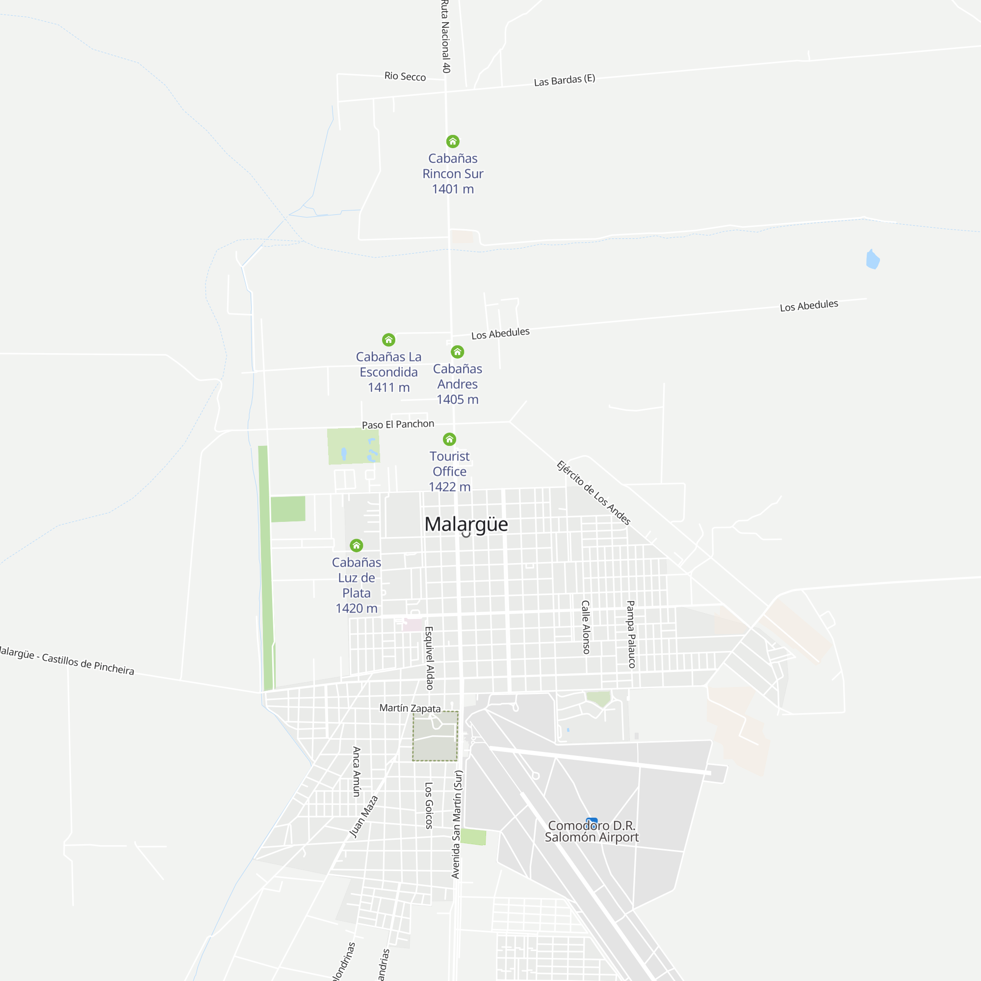 Cabañas Piedras Negras map