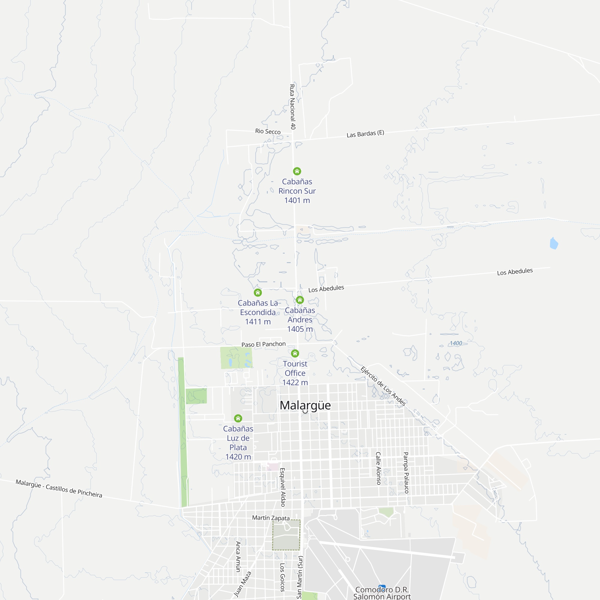 Cabañas Andres map