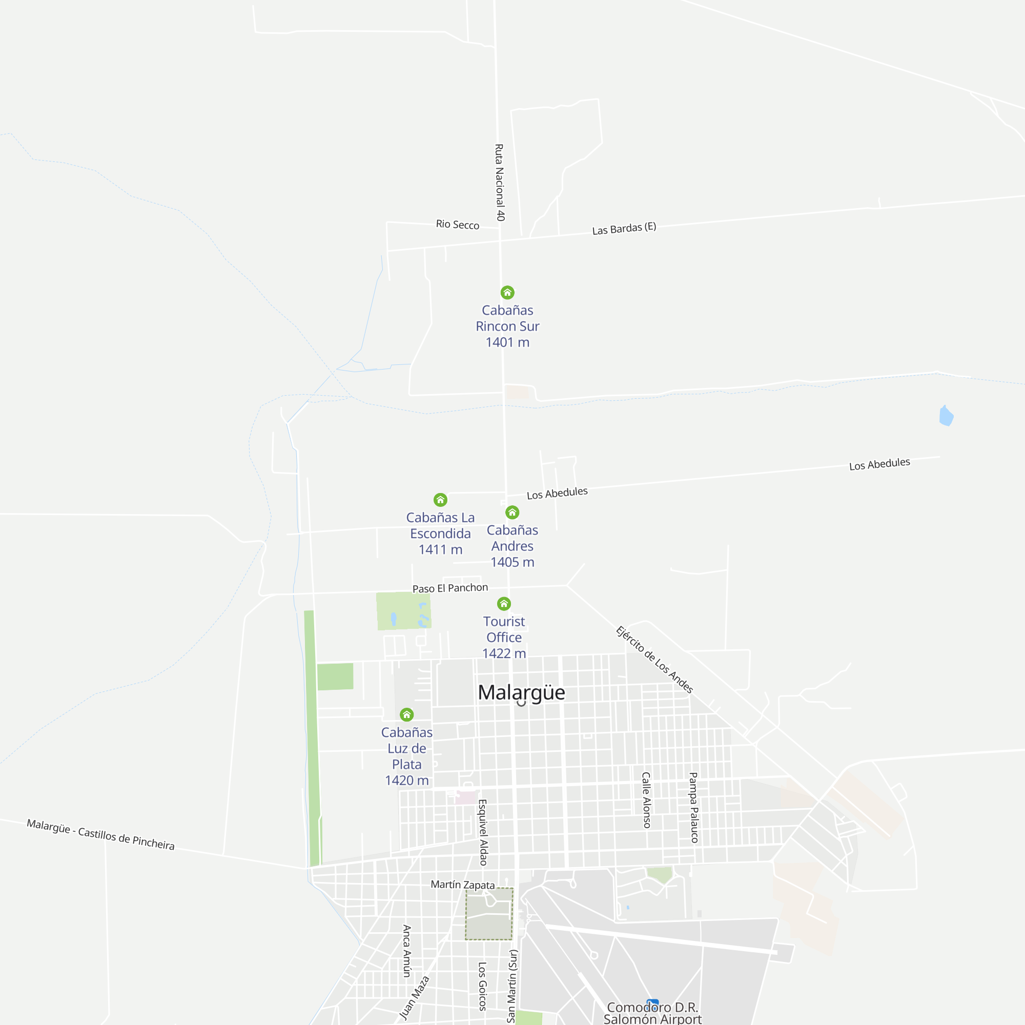 Cabañas Andres map