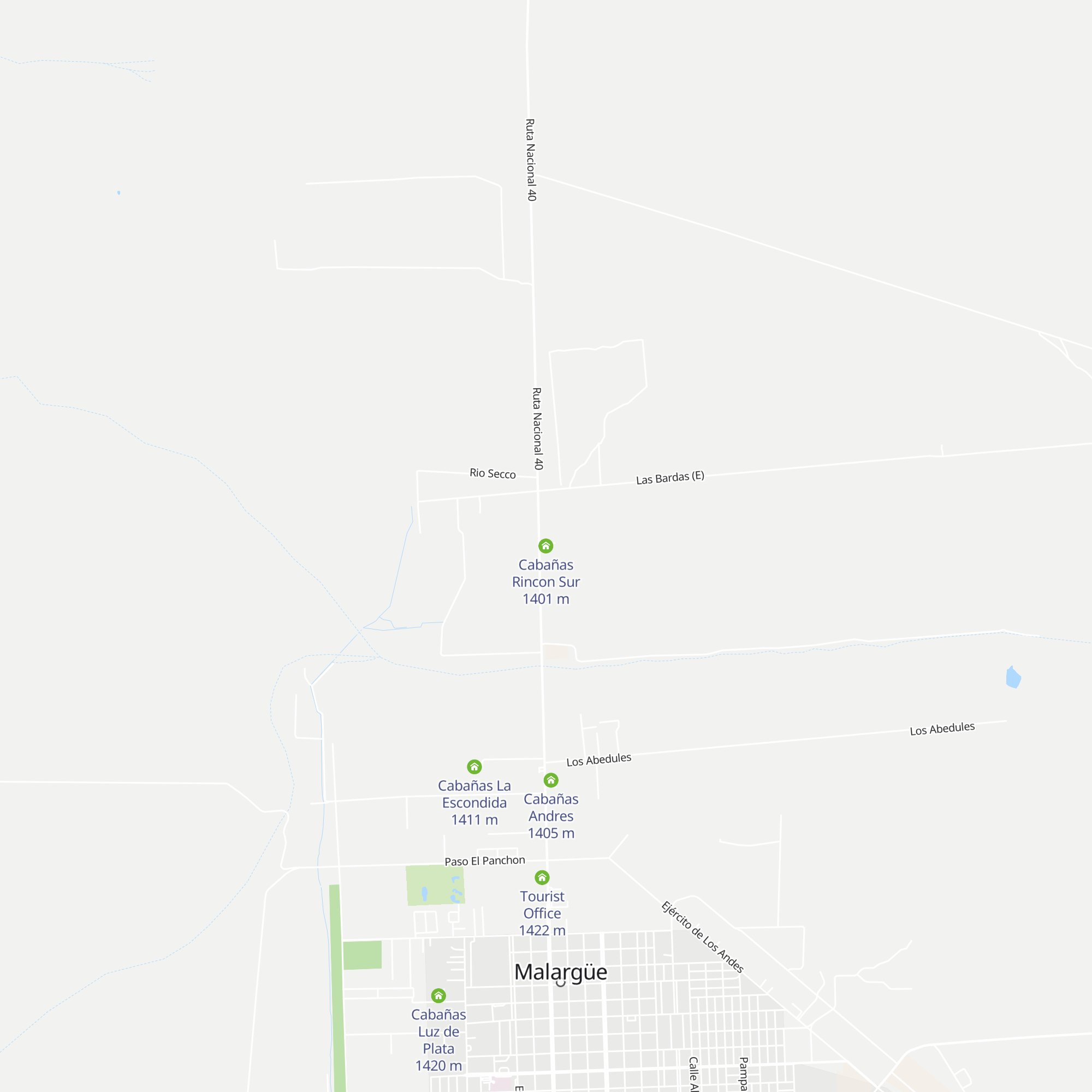 Cabañas Rincon Sur map