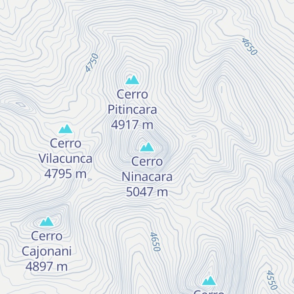 Map of Cerro Ninacara