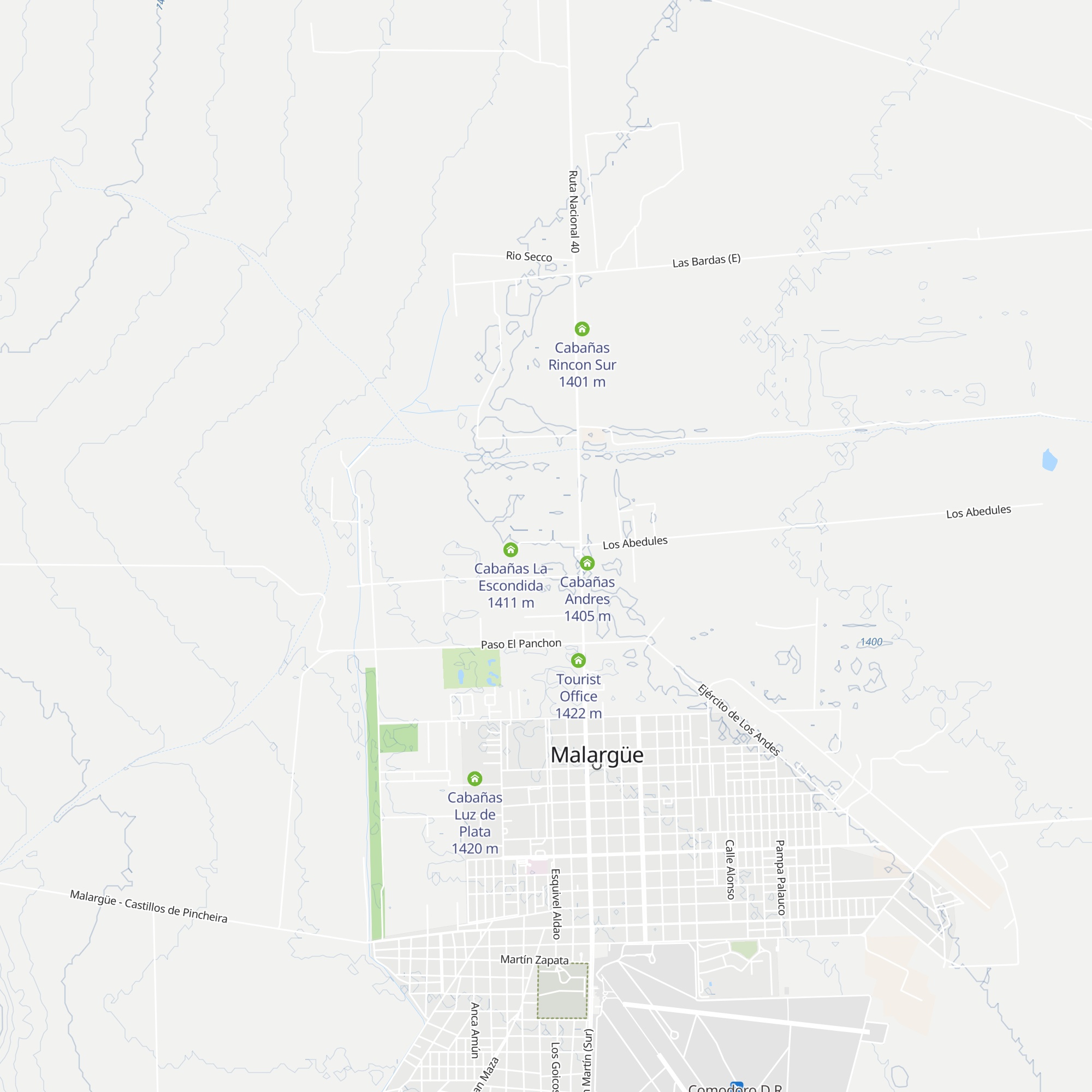 Cabañas Monte Coirón map