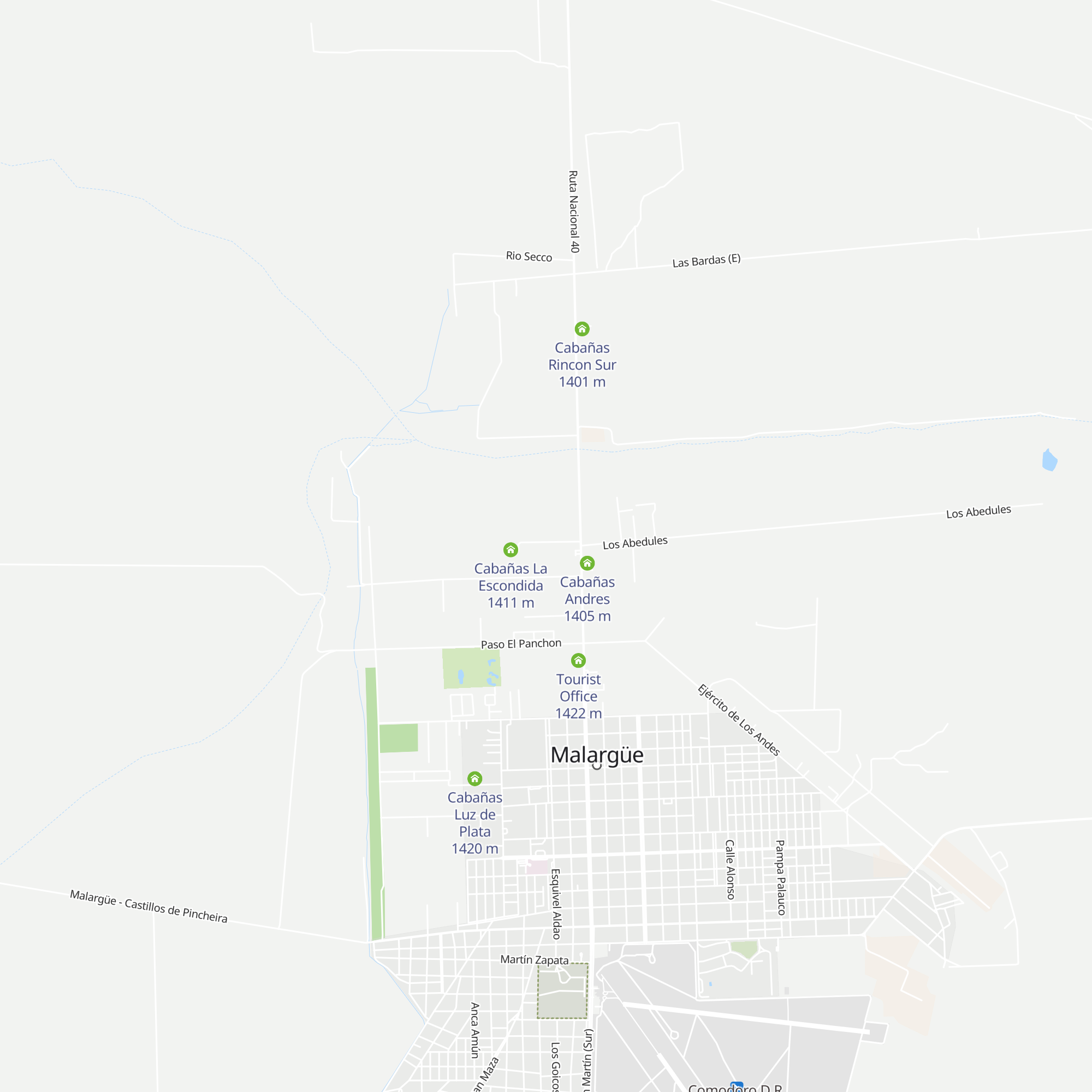 Cabañas Monte Coirón map