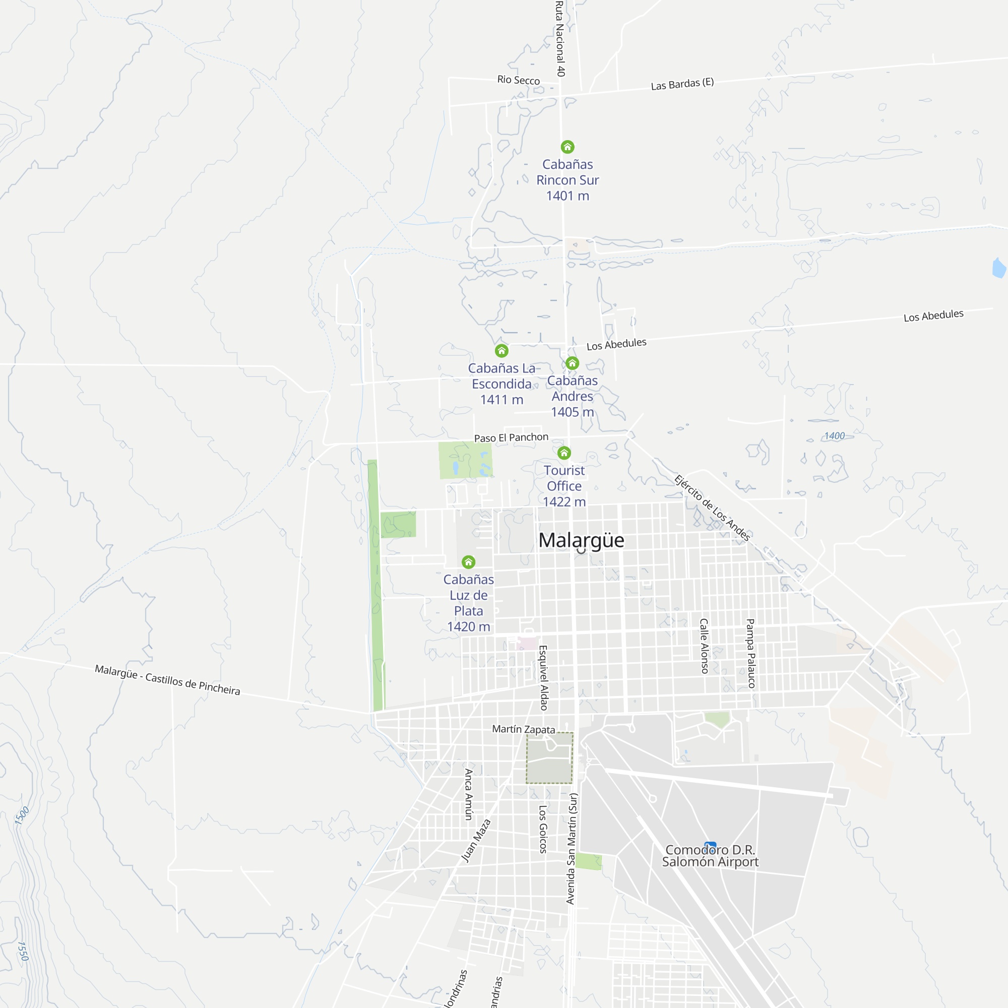 Cabañas Los Alamos map