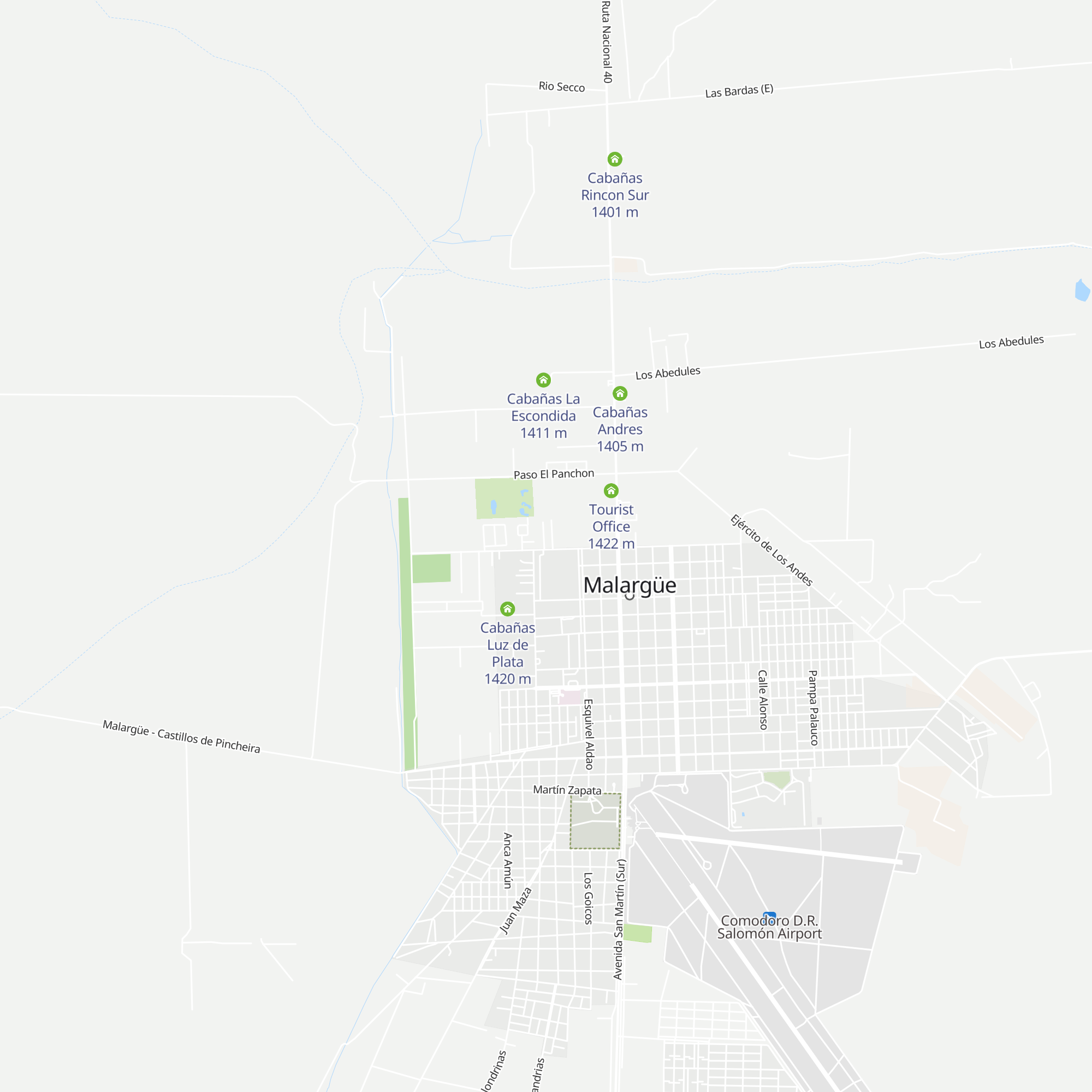 Cabañas Los Alamos map