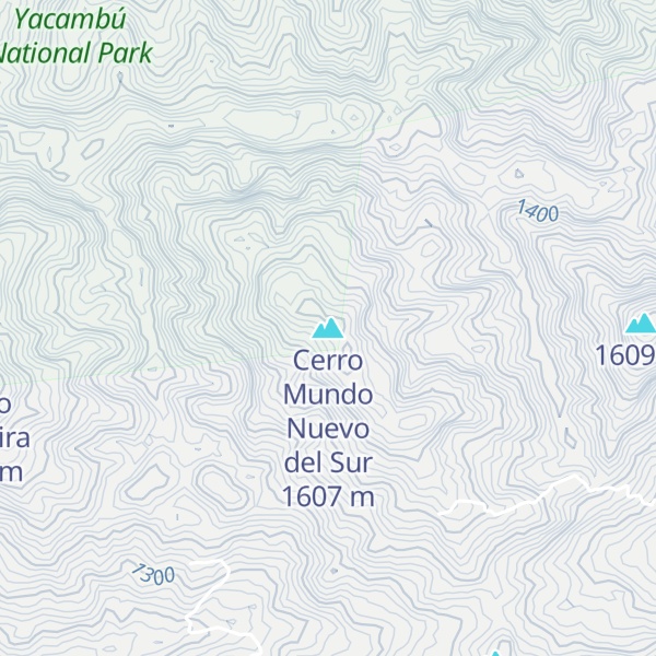 Map of Cerro Mundo Nuevo del Sur