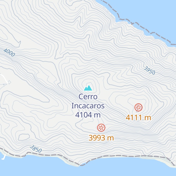 Map of Cerro Incacaros