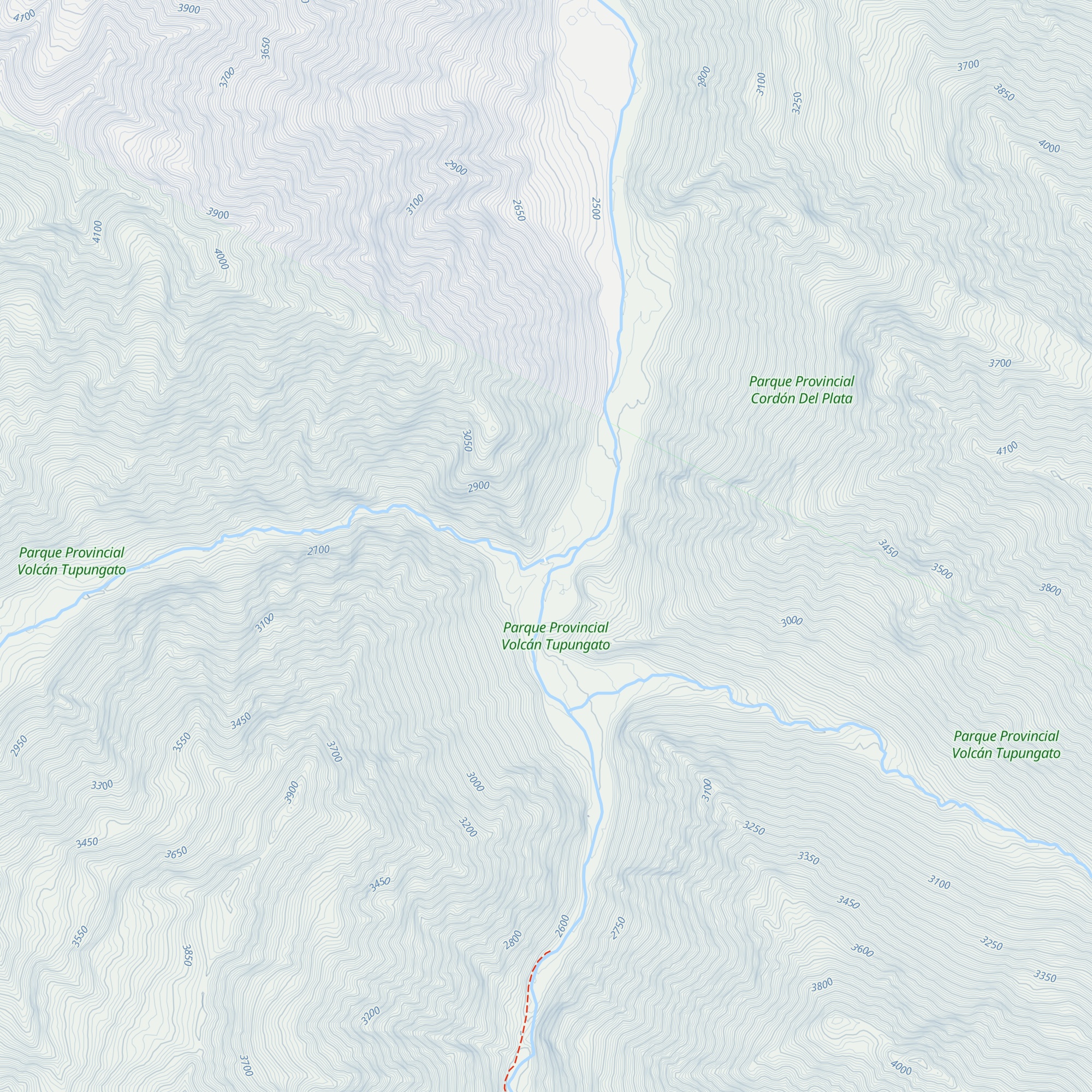 Refugio Rio Blanco (2.545m) map