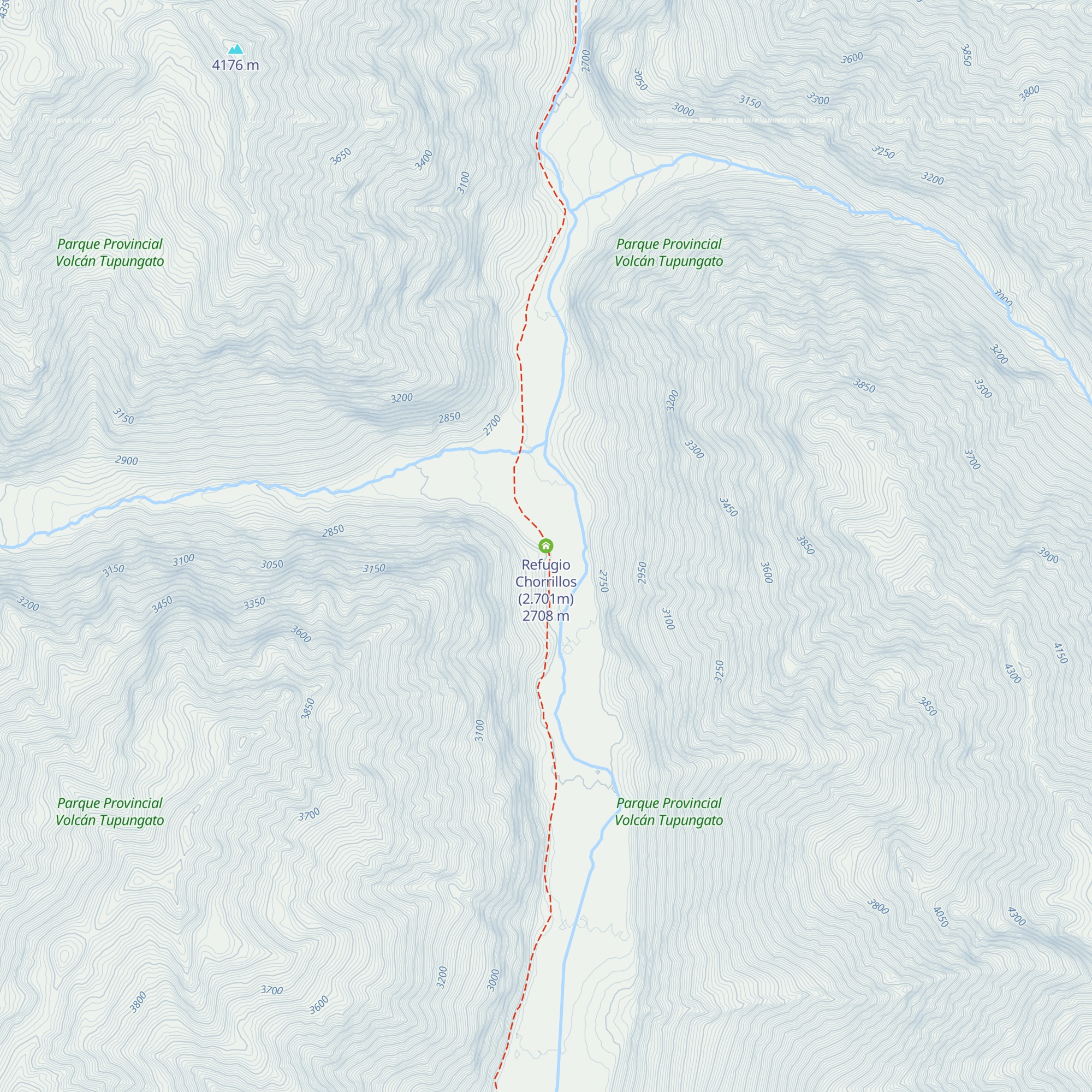 Refugio Chorrillos (2.701m) map