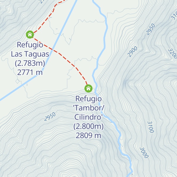 Map of Refugio 'Tambor/Cilindro' (2.800m)