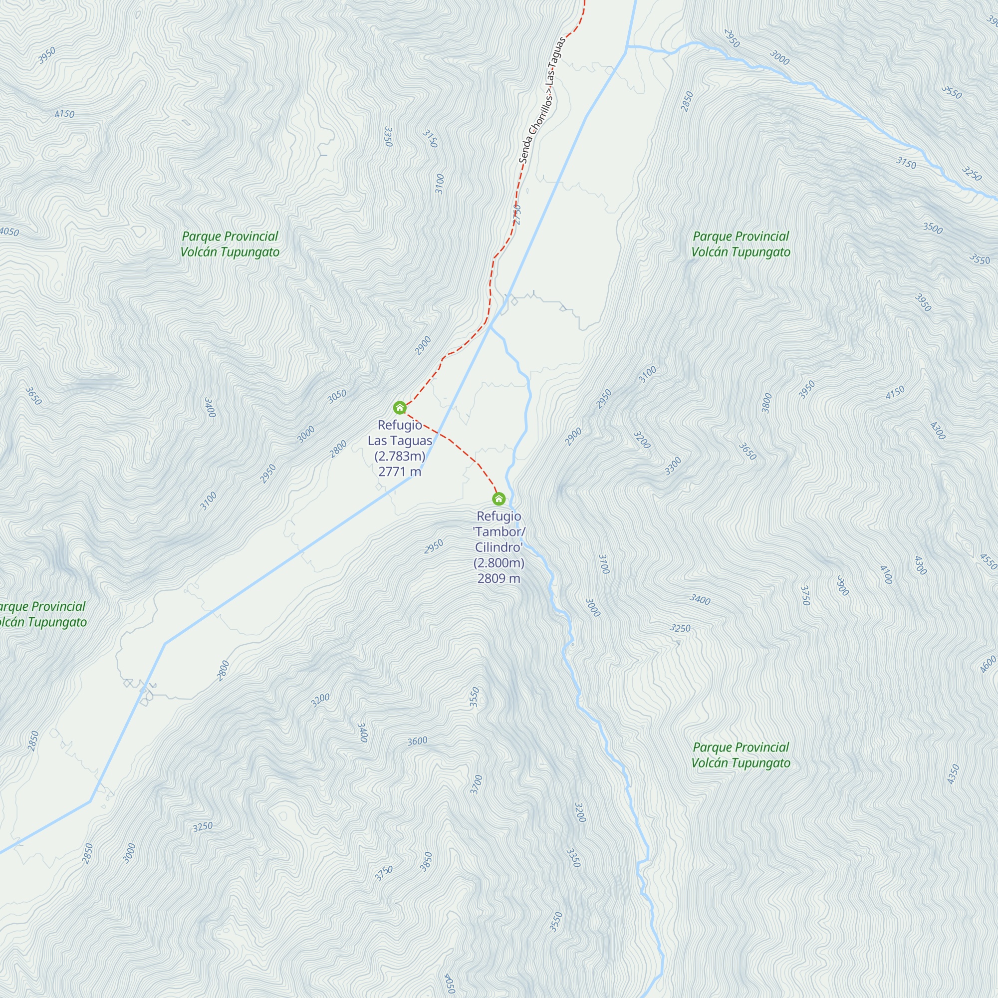 Refugio 'Tambor/Cilindro' (2.800m) map
