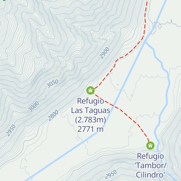 Map of Refugio Las Taguas (2.783m)