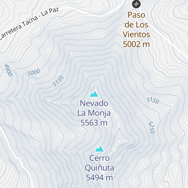 Map of Nevado La Monja