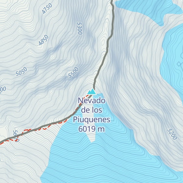 Map of Nevado de los Piuquenes