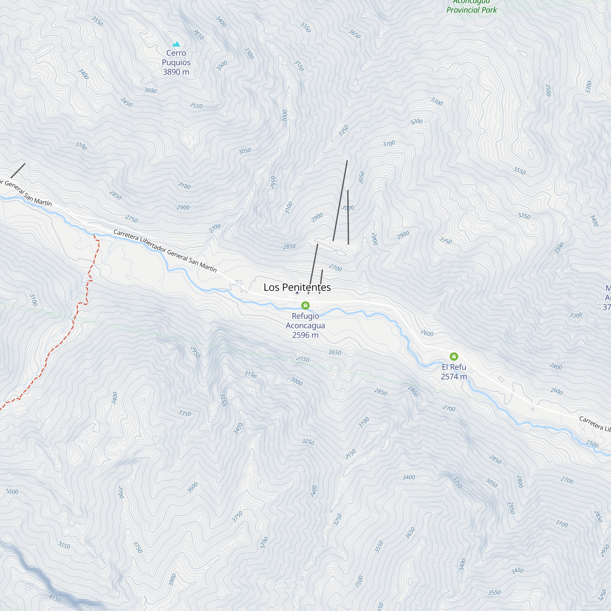 Refugio Aconcagua map