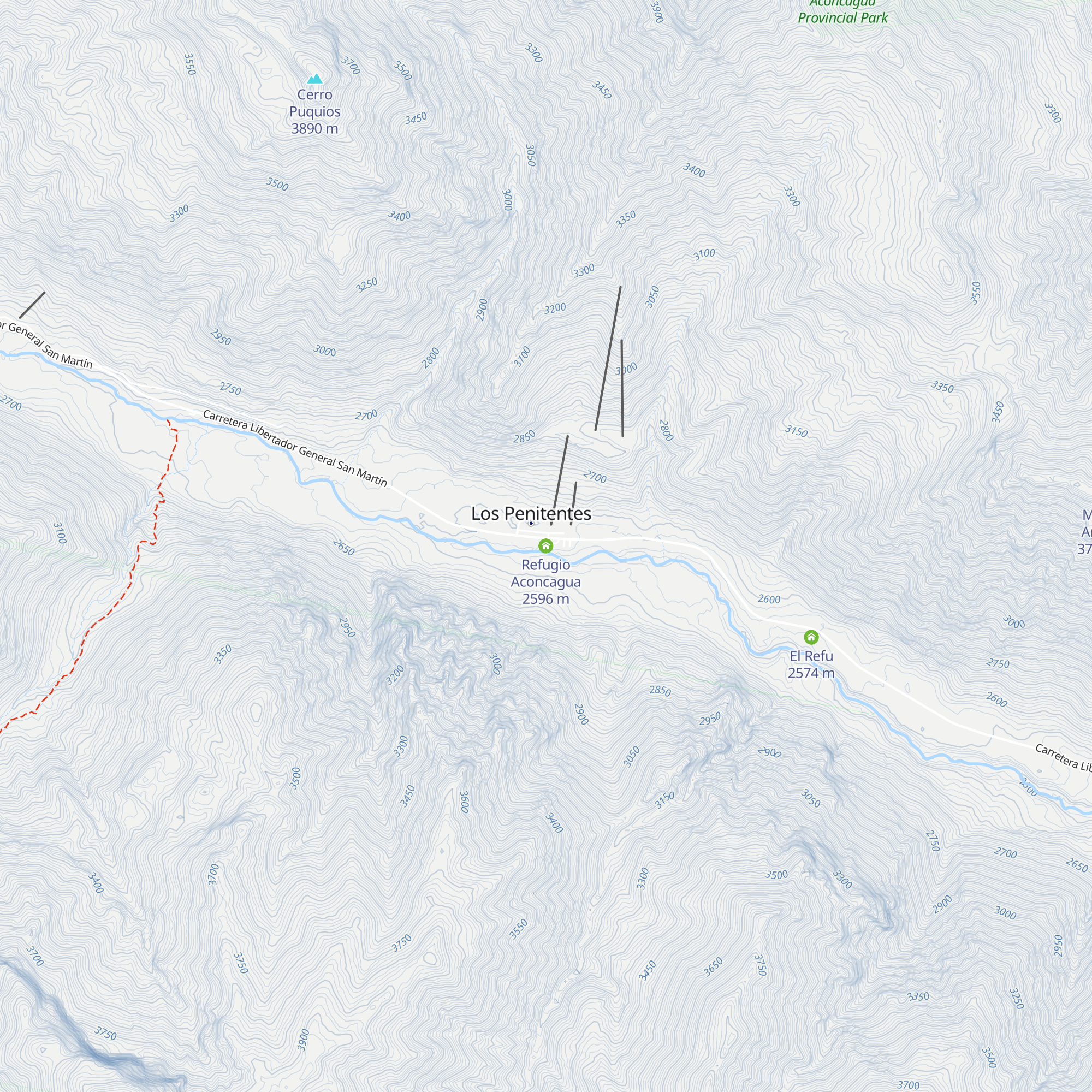 Refugio Aconcagua map