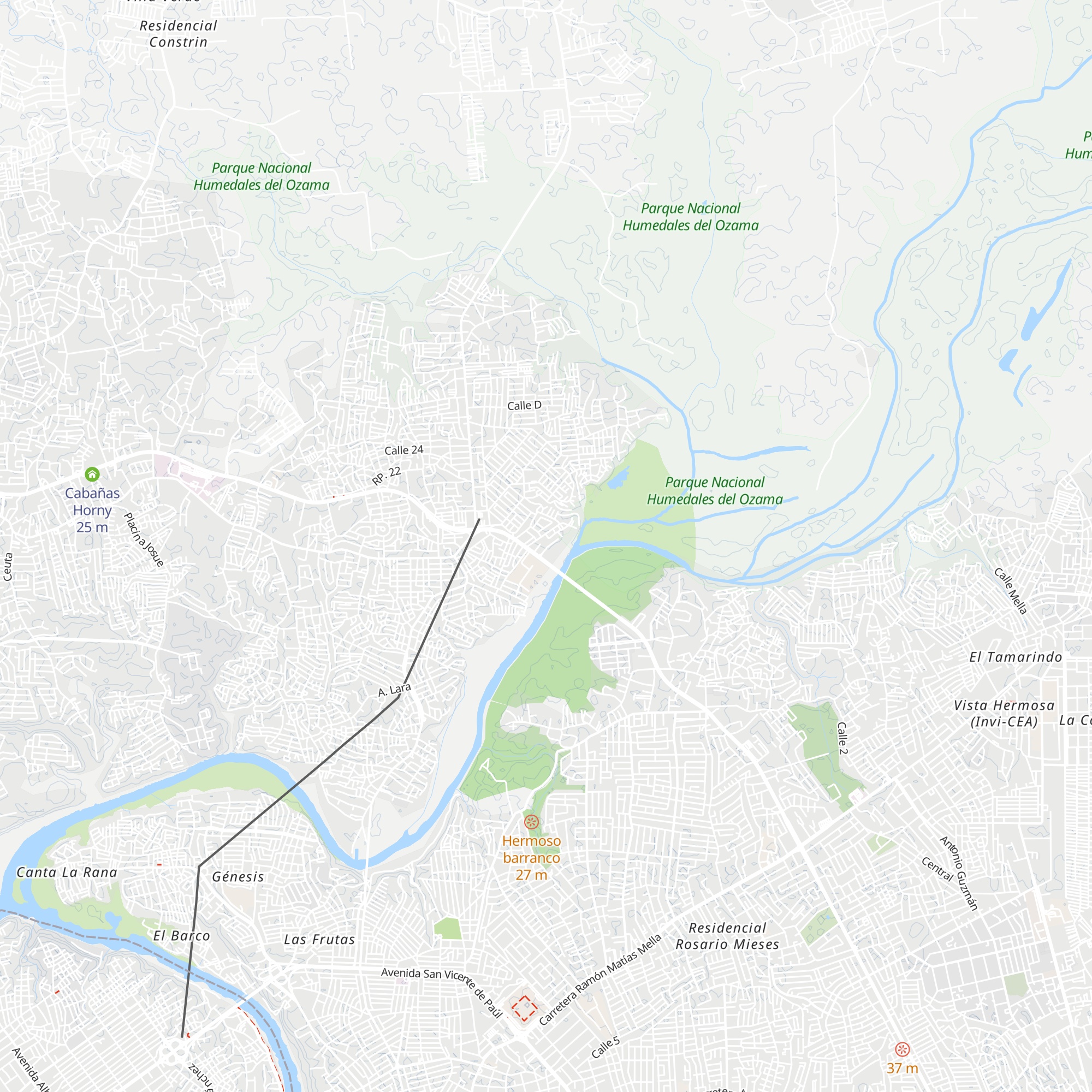 Cabañas Hoy map