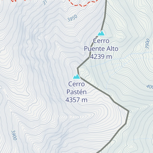 Map of Cerro Pastén