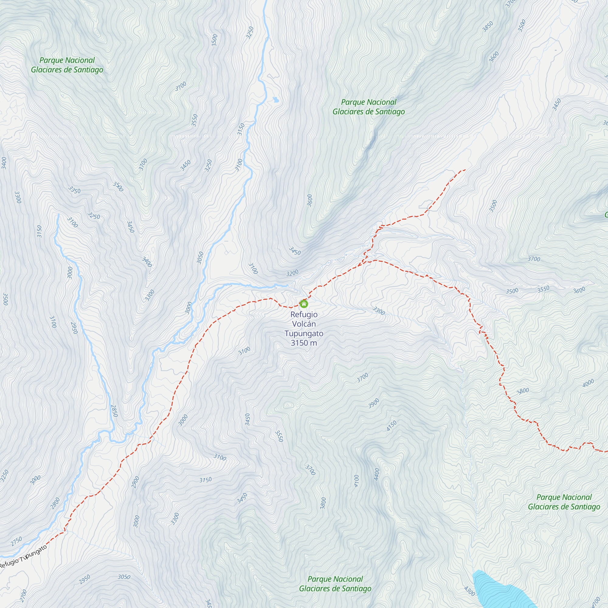 Refugio Volcán Tupungato map