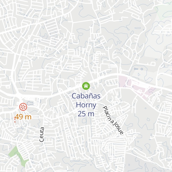Map of Cabañas Horny