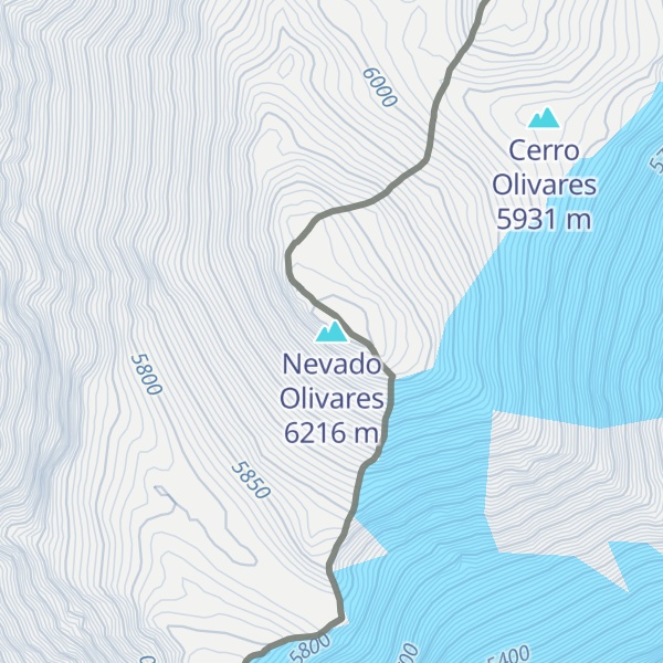 Map of Nevado Olivares