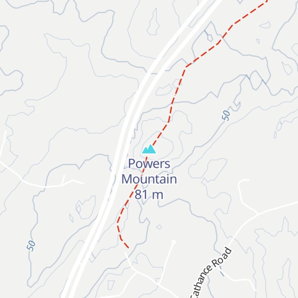 Map of Powers Mountain
