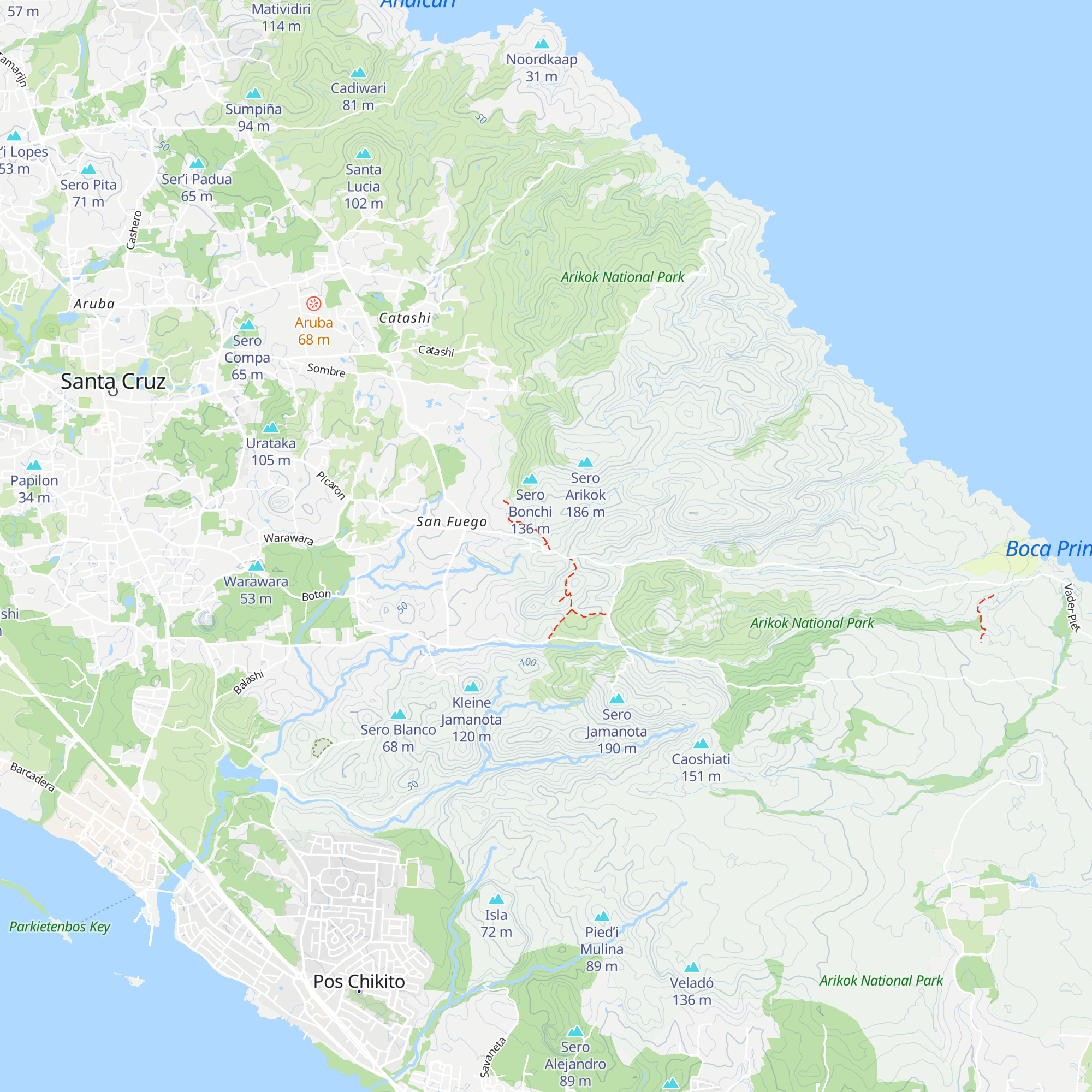 Arikok NP Visitor Center map