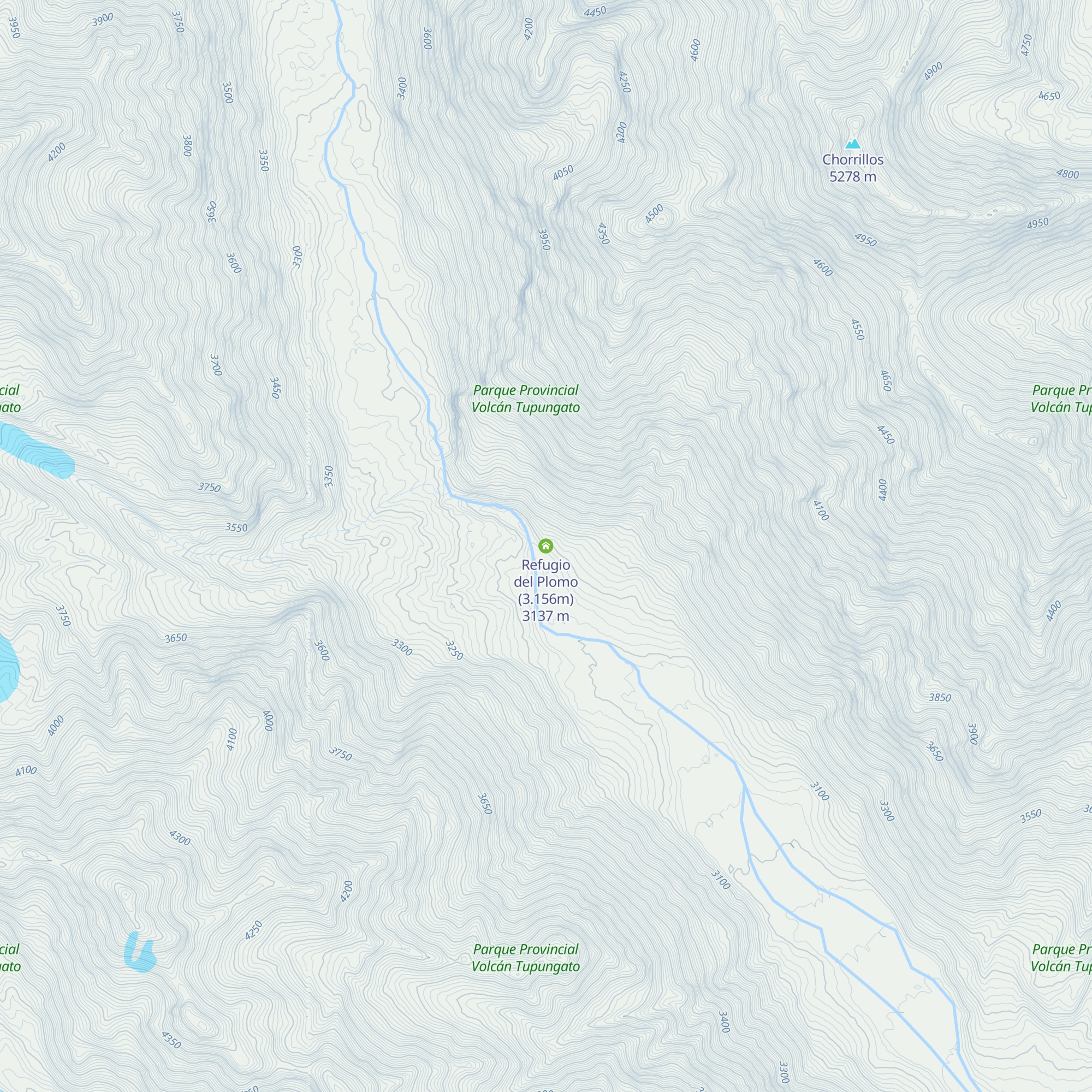Refugio del Plomo (3.156m) map