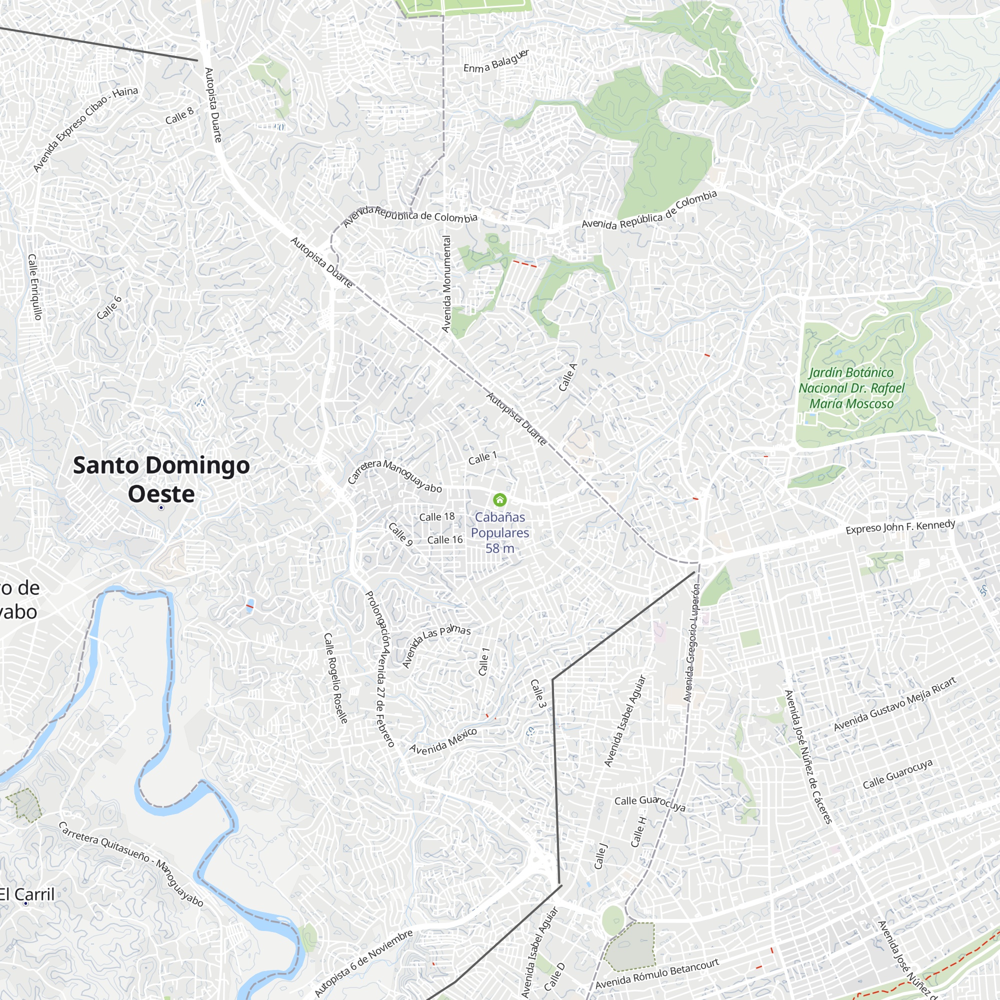 Cabañas Populares map