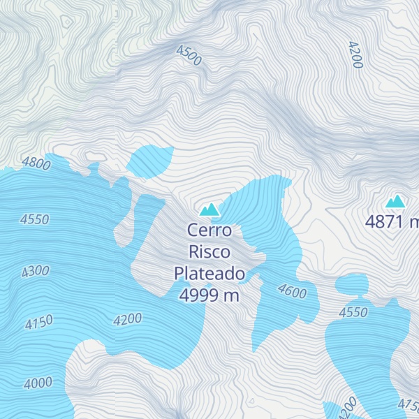 Map of Cerro Risco Plateado