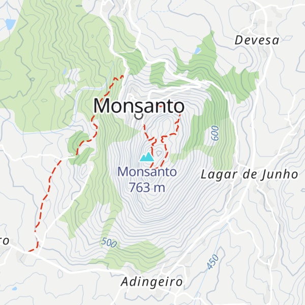 Map of Castelo de Monsanto