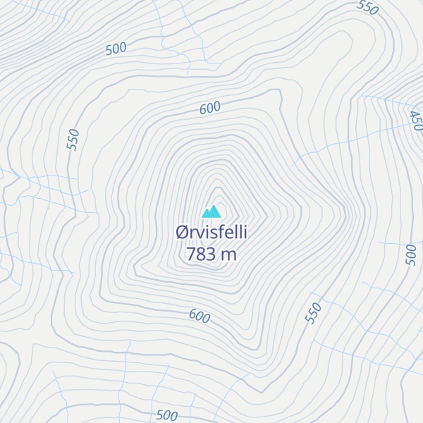 Map of Ørvisfelli