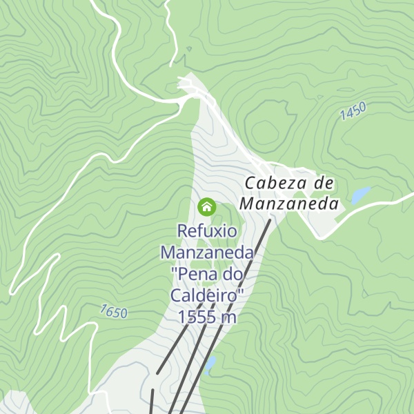 Map of Refuxio Manzaneda "Pena do Caldeiro"
