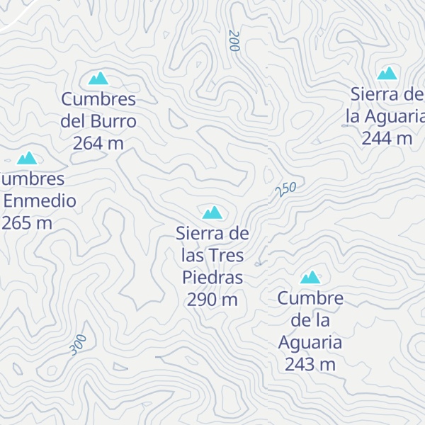 Map of Sierra de las Tres Piedras