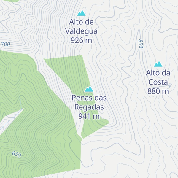 Map of Penas das Regadas