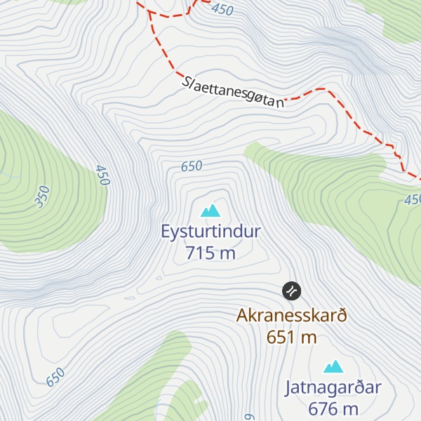 Map of Eysturtindur
