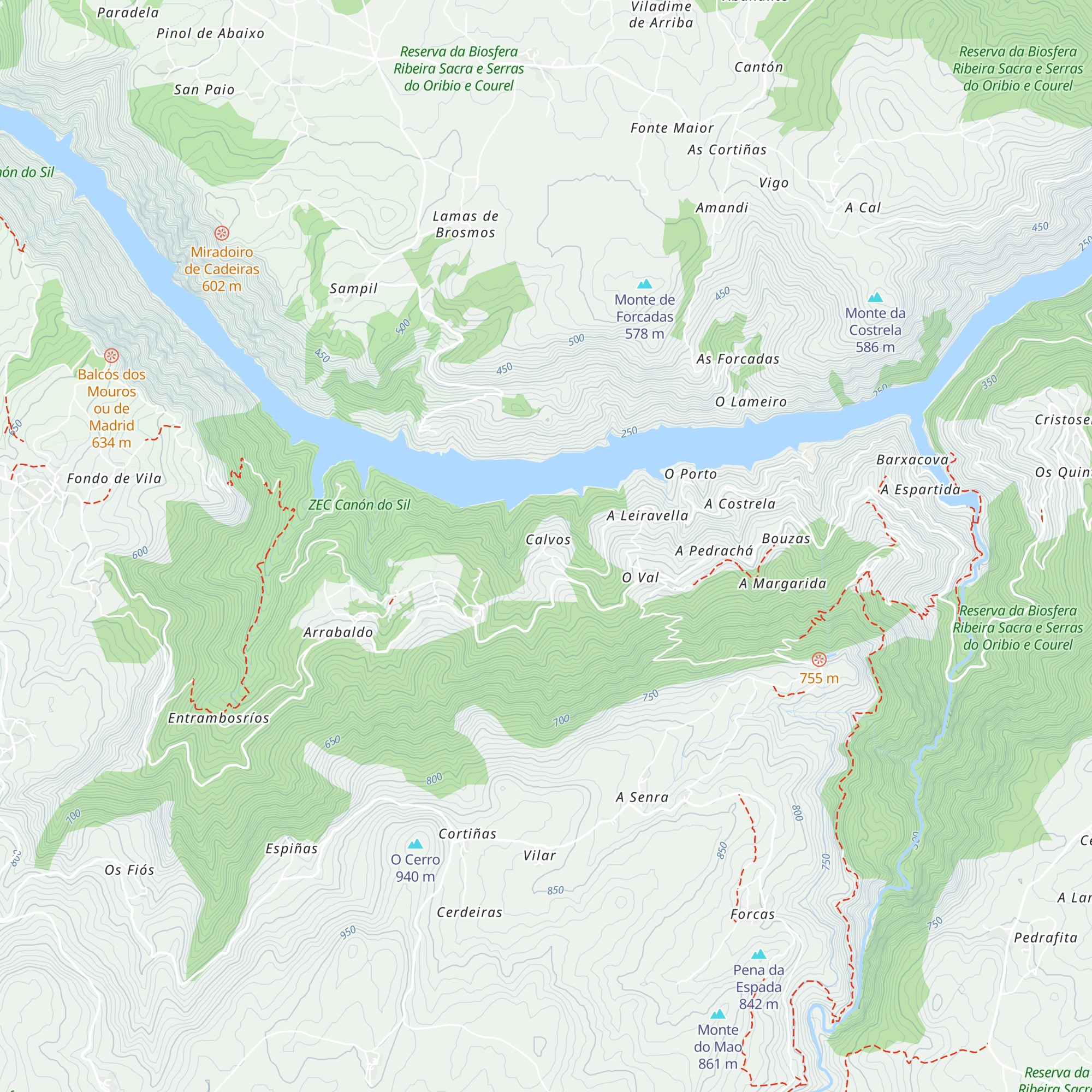 Cabañas Ribeira Sacra map