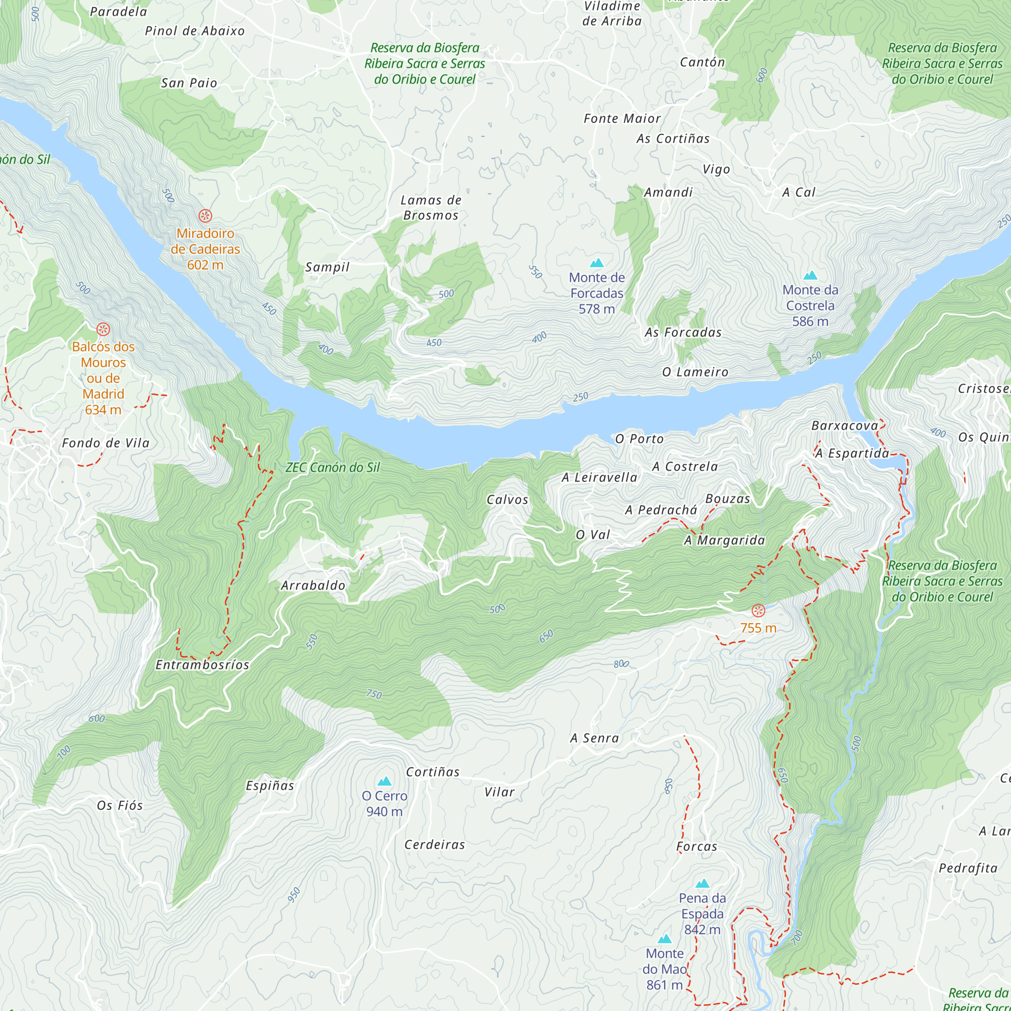 Cabañas Ribeira Sacra map